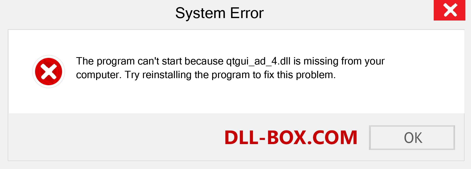  qtgui_ad_4.dll file is missing?. Download for Windows 7, 8, 10 - Fix  qtgui_ad_4 dll Missing Error on Windows, photos, images